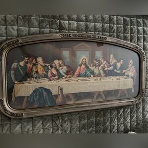Beautiful Antique Vintage Da Vinci “The Last Supper” Lithograph Framed Art.